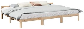 családi ágykeret matrac nélkül 270x200 cm tömör fa fenyőfa