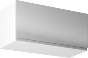 Felsőszekrény, fehér/szürke extra magasfényű, AURORA G80K