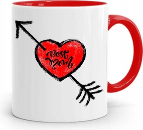 Piros Bögre Ajándék Anyukáknak Best Mom nyomott mintával