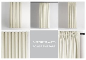 Krémszínű bársony dimout (részleges sötétítő) függöny 140x270 cm Pleat – Restilo