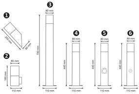 Kültéri lámpa NEW YORK 1xE27/12W/230V IP44 aljzattal