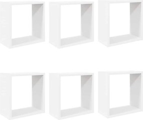 vidaXL 6 db fehér fali kockapolc 30 x 15 x 30 cm