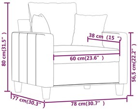 vidaXL krémszínű szövet kanapéfotel 60 cm