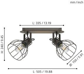 Eglo 98135 - Spotlámpa SAMBATELLO 2xE27/40W/230V