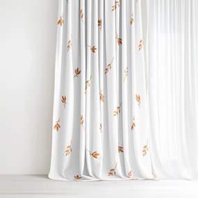 Goldea pamut drapéria - barna őszi levelek 200x150 cm