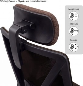 Ergonomikus irodai szék barna VECTOR