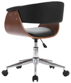 6 db fekete műbőr forgó étkezőszék