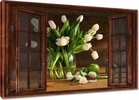 Képek 60x40 Fehér tulipán
