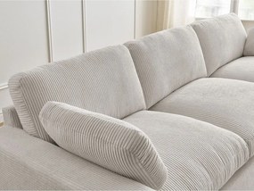 Bézs kordbársony kanapé 250 cm Belair – Bobochic Paris