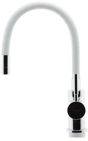 FERRO - Mosogató csap rugalmas karral fényezett króm/fehér