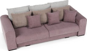 Extra tágas kanapé, lila, őreg rózsaszín, bézs színű, GILEN BIG SOFA