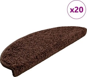 vidaXL 20 db barna, félkör alakú, nagy lépcsőszőnyeg 65 x 21 x 4 cm