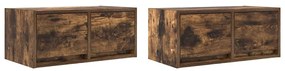2 db füstös tölgy színű szerelt fa TV-szekrény 60x31x25,5 cm