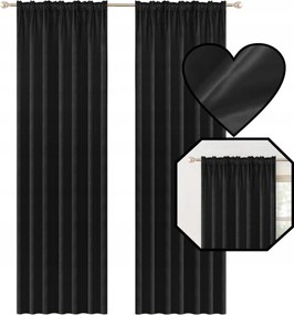 Függöny Fekete 140x250 cm szalagos Velúr Velvet Stílus és Kényelem Glamour