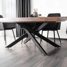 HAMPTON bővíthető asztal 160-240 cm rusztikus tölgy/fekete