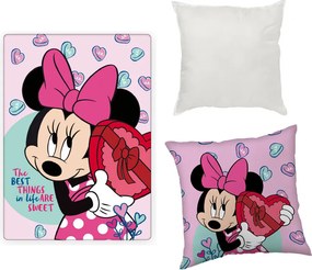 Disney Minnie Sweets polár takaró, párnahuzat és párna szett 3 db-os