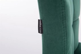 HR7009 Sötétzöld modern velúr szék fekete lábbal