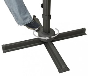bordóvörös konzolos napernyő rúddal és LED-világítással 300 cm