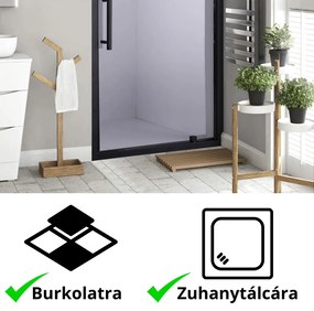 Stuxi Torino Black 70/80/90/100/110/120 cm széles nyílóajtós zuhanyajtó 6 mm vastag vízlepergető biztonsági üveggel, fekete elemekkel, 200 cm magas