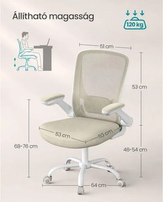 Ergonomikus irodai szék zabpehely-bézs színben