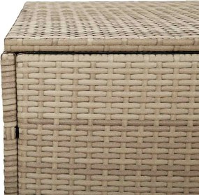Bézs Színű Polyrattan Kerti Tárolóláda 110 X 50 X 58 Cm