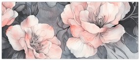 Kép - Virágok vázlata (120x50 cm)