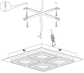 Eglo 99326 - FRADELO LED mennyezeti lámpa 4×LED/4W/230V