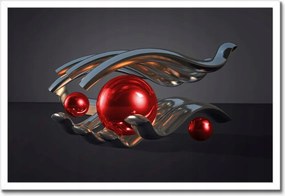 Poszterek keretben 60x40 Piros gömbök a kézben