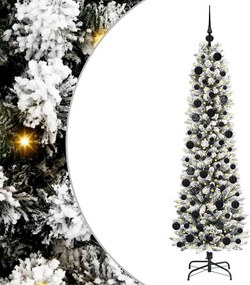 vidaXL Mű karácsonyfa 300 LED-del Fehér 180 cm PVC és Fém és Műanyag