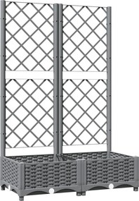 vidaXL világosszürke PP rácsos kerti ültetőláda 80 x 40 x 121,5 cm