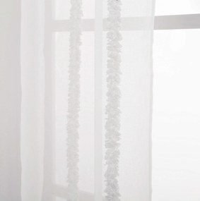 TASMA fehér függöny mintával 140x250 cm Felfüggesztés: Fém gyűrűk