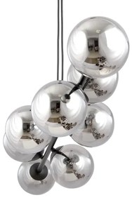 Csillár zsinóron ROSSI 8xE14/10W/230V fekete/szürke