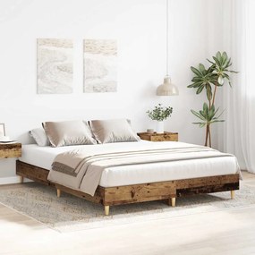 antik fa szerelt fa ágykeret matrac nélkül 150x200 cm