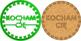 Prémium Mézeskalács lyukasztó Valentin Napi Szív Kör Szeretlek 8cm