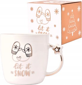 Karácsonyi bögre 360 ml fehér Kesztyűk