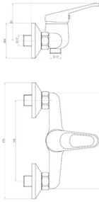 Deante Lobo, fali zuhanycsaptelep 150mm, króm, BYU_040M