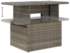 9 Darabos Kerti Kanapé Szett Párnákkal Szürke Műrattan
