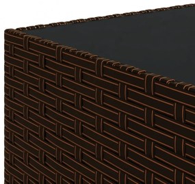 3 részes barna polyrattan kerti ülőgarnitúra párnával