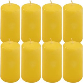 Gyertya készlet 10 cm Ø 5 cm 8 db sárga