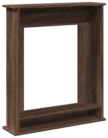 barna tölgy színű szerelt fa kandallóburkolat 75 x 20 x 87,5 cm
