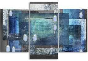 Gario Vászonkép Kék absztrakció - 3 részes Méret: 150 x 100 cm