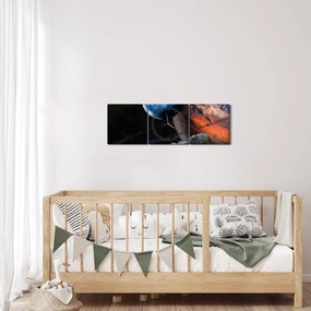 Egy bolygó képe az űrben (órával) (90x30 cm)