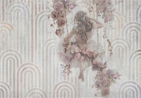 Fotótapéta Nő A Hintában Beton Tapéta A Hálószoba Nappalijába 254x184