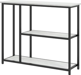 HOMCOM Konzolasztal, Előszobás Asztal 3 Polccal, 100 x 30 x 80 cm, Oldalas Asztal, Kis Kiállító Asztal Kisebb Terekhez, Előszoba, Folyosó, Nappali, Há