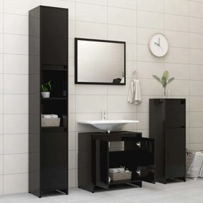 fekete szerelt fa fürdőszobaszekrény 60 x 33 x 61 cm