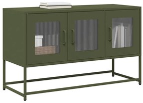 olívazöld hidegen hengerelt acél TV-szekrény 100,5x39x60,5 cm