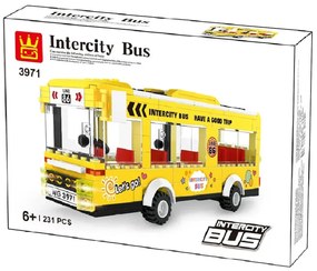 WANGE® 3971 | legó-kompatibilis építőjáték | 231 db építőkocka | Intercity sárga busz