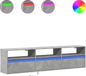 vidaXL fehér falra szerelhető TV-szekrény LED-del 180 x 31 x 45 cm