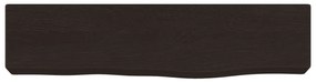 sötétbarna kezelt tömör tölgyfa fali polc 40x10x6 cm