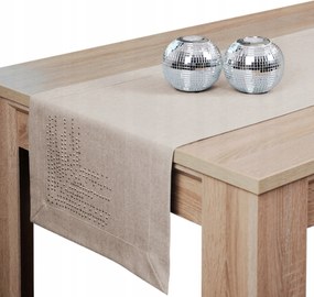 Asztalterítő Panama Decor strasszos 40x200 foltálló öv bézs